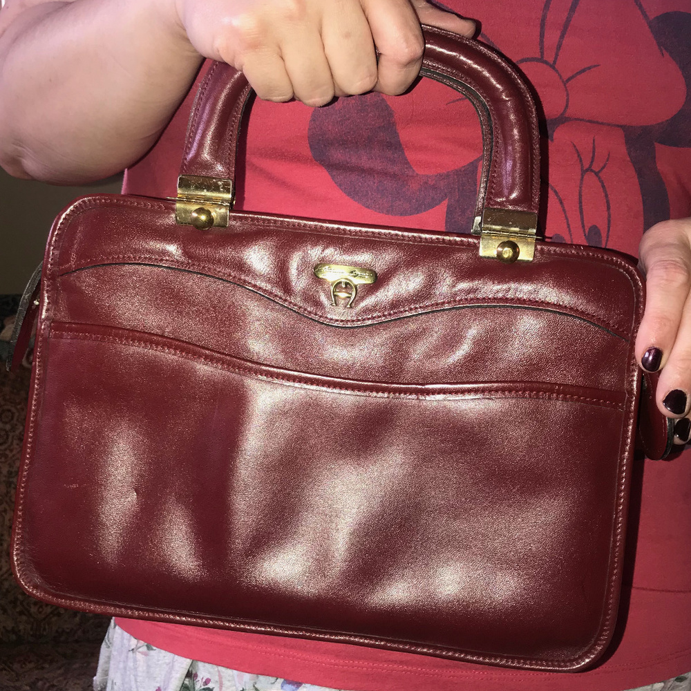 Etienne Aigner classic Red leather small satchel